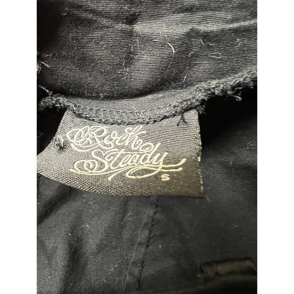 Rock Steady Dress Size S Black Skull Pin-Up Boned High Waist Circle Skirt Goth - Picture 3 of 5